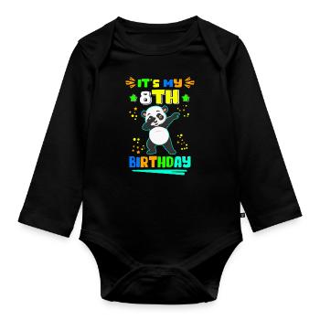 8. Geburtstag 8 Jahre alt | Geschenkidee Geschenk - Baby Bio-Langarm-Body - Schwarz - Vorne