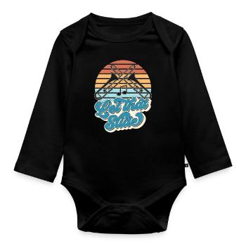 Trombone Let That Slide Retro Musical Instrument - Organic Longsleeve Baby Bodysuit - black - Front
