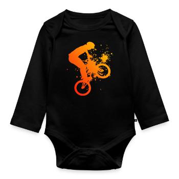 Bike Women BMX BMX Bike Cycling BMX Boys - Organic Longsleeve Baby Bodysuit - black - Front