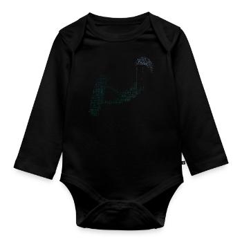 Kitesurfing Kitesurfer Kitesurf Kite Kiting - Organic Longsleeve Baby Bodysuit - black - Front