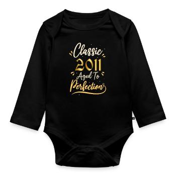 Birthday 2011 gift 2011 Classic 2011 - Organic Longsleeve Baby Bodysuit - black - Front