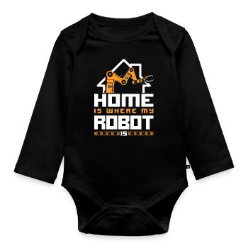 Robot Robotics Engineer Vintage - Baby Bio-Langarm-Body - Schwarz - Vorne