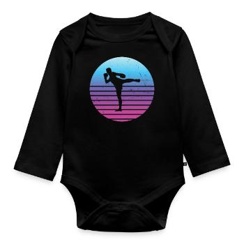 Men's Women Muay Thai Thai Boxing Thaiboxing - Organic Longsleeve Baby Bodysuit - black - Front