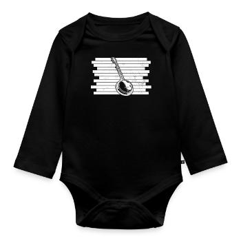 Banjo Banjo joueur Banjoïste - Body Bébé bio manches longues - noir - Devant
