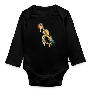 Banjo Banjo joueur Banjoïste - Body Bébé bio manches longues - noir - Devant