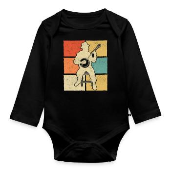 Banjo Banjo joueur Banjoïste - Body Bébé bio manches longues - noir - Devant