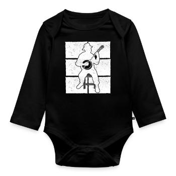 Banjo Banjo joueur Banjoïste - Body Bébé bio manches longues - noir - Devant