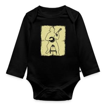 Banjo Banjo joueur Banjoïste - Body Bébé bio manches longues - noir - Devant