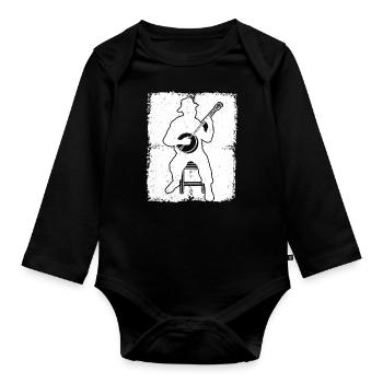 Banjo Banjospieler Banjoist - Baby Bio-Langarm-Body - Schwarz - Vorne