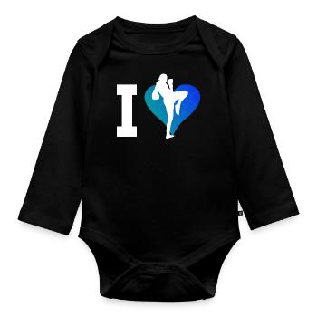 Muay Thai Boxers Women Thai Boxing Men - Organic Longsleeve Baby Bodysuit - black - Front