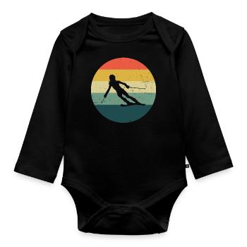 Stunt Ski Women Ski Men Skiing Skiing - Organic Longsleeve Baby Bodysuit - black - Front