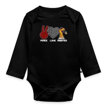 Ingénieur en robotique robotique femme - Body Bébé bio manches longues - noir - Devant