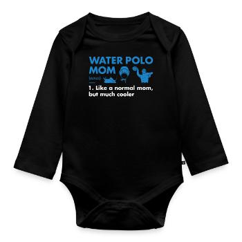 Sport Mom Definition Water Polo - Organic Longsleeve Baby Bodysuit - black - Front