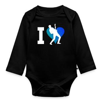 Electric guitar classical guitar guitar player - Organic Longsleeve Baby Bodysuit - black - Front
