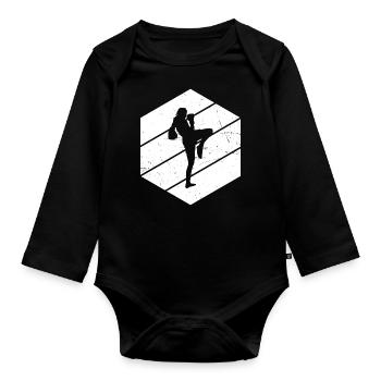 Boxeur Thaïlandais Hommes Femmes Boxe Thaï Thaïlande Thaïboxe - Body Bébé bio manches longues - noir - Devant