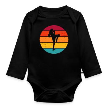 Thai Boxing Thai Boxing Women Muay Thai Thai Boxing - Organic Longsleeve Baby Bodysuit - black - Front
