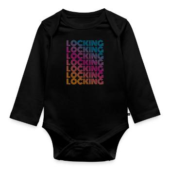 Locking Funk Style Retro - Organic Longsleeve Baby Bodysuit - black - Front