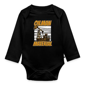 Oil Field Oil Rig Oil Traders - Organic Longsleeve Baby Bodysuit - black - Front