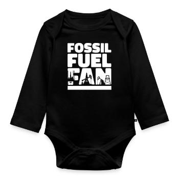 Oil Field Oil Rig Fossil - Organic Longsleeve Baby Bodysuit - black - Front