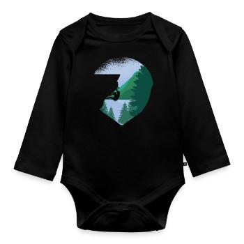Free Climbing Bergsteiger & Bouldern Freeclimbing - Baby Bio-Langarm-Body - Schwarz - Vorne
