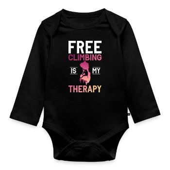 Free Climbing Bergsteiger & Bouldern Freeclimbing - Baby Bio-Langarm-Body - Schwarz - Vorne