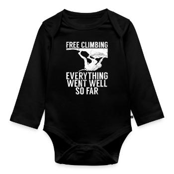 Free Climbing Bergsteiger & Bouldern Freeclimbing - Baby Bio-Langarm-Body - Schwarz - Vorne