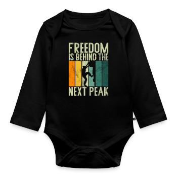 Free Climbing Bergsteiger & Bouldern Freeclimbing - Baby Bio-Langarm-Body - Schwarz - Vorne
