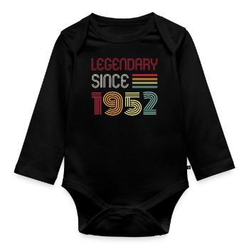 Birthday Legendary Since 1952 - Organic Longsleeve Baby Bodysuit - black - Front