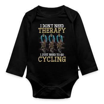 Radsport Radfahren Radrennen - Baby Bio-Langarm-Body - Schwarz - Vorne