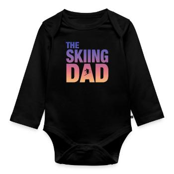 Skiing Ski Geschenk für Männer - Baby Bio-Langarm-Body - Schwarz - Vorne