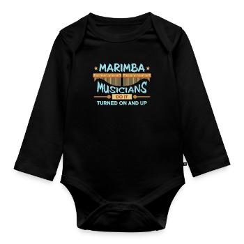 Marimba Musicians Do It Instrument Marimba Player - Organic Longsleeve Baby Bodysuit - black - Front