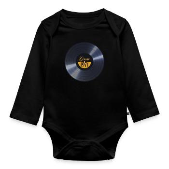 1971 Cadeau d’anniversaire de musique - Body Bébé bio manches longues - noir - Devant