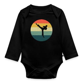 Kickboxing Kickboxer Kickboxing Women - Organic Longsleeve Baby Bodysuit - black - Front