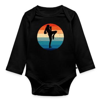 Thai Boxer Women Muay Thai Thai Boxing Thaiboxing - Organic Longsleeve Baby Bodysuit - black - Front