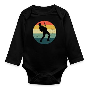 Guitar classical guitar Electric Guitar Women - Organic Longsleeve Baby Bodysuit - black - Front