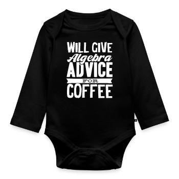 Algebra, Analysis, Science, Mathematics - Organic Longsleeve Baby Bodysuit - black - Front