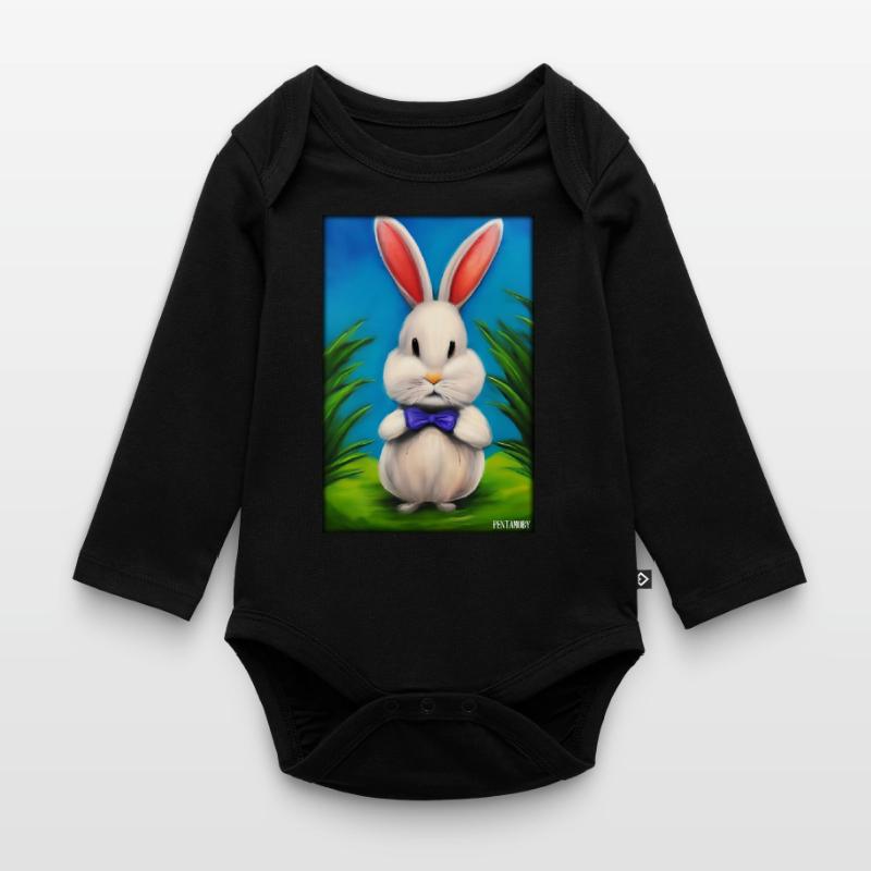 Rabbit Easter Easter Pet Easter Holiday Organic Longsleeve Baby Bodysuit