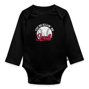 Softball - Baby Bio-Langarm-Body - Schwarz - Vorne