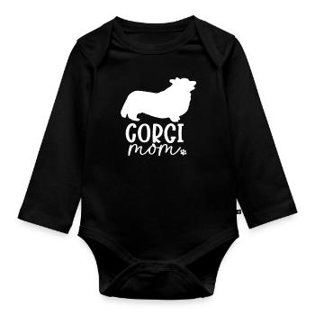 Welsh Corgi - Baby Bio-Langarm-Body - Schwarz - Vorne