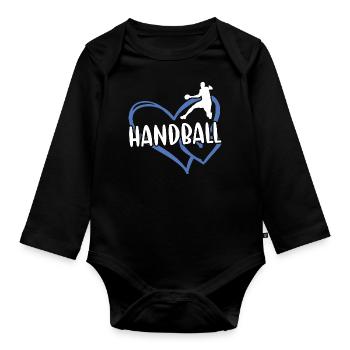 Sport Heart Handball - Organic Longsleeve Baby Bodysuit - black - Front