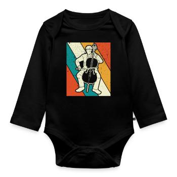 Cello Cellospieler Cellist - Baby Bio-Langarm-Body - Schwarz - Vorne
