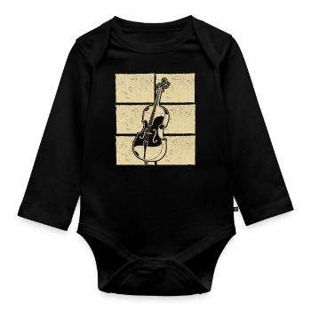 Cello cello player cellist - Organic Longsleeve Baby Bodysuit - black - Front