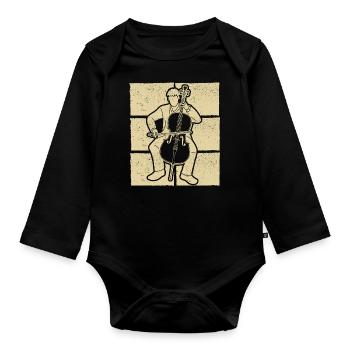 Cello Cellospieler Cellist - Baby Bio-Langarm-Body - Schwarz - Vorne