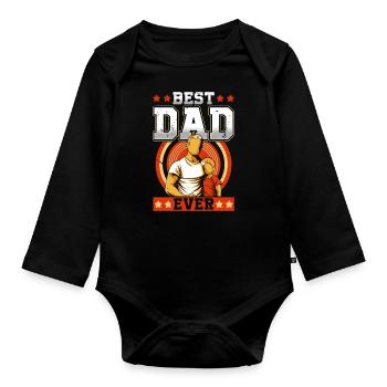 Best Dad Forever - Organic Longsleeve Baby Bodysuit - black - Front