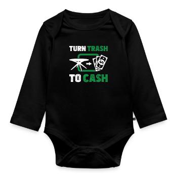 Trash To Cash Superbe humour retourné pour un - Body Bébé bio manches longues - noir - Devant