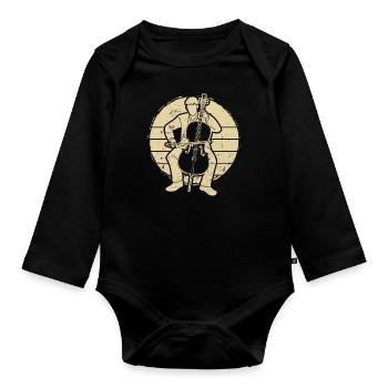 Cello cello player cellist - Organic Longsleeve Baby Bodysuit - black - Front
