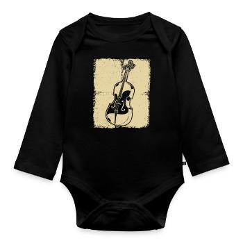 Cello cello player cellist - Organic Longsleeve Baby Bodysuit - black - Front