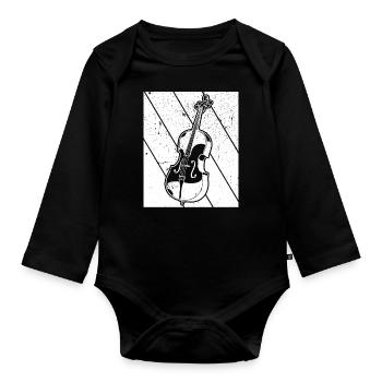 Cello cello player cellist - Organic Longsleeve Baby Bodysuit - black - Front
