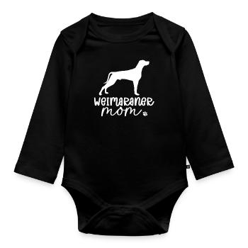 Weimaraner - Baby Bio-Langarm-Body - Schwarz - Vorne