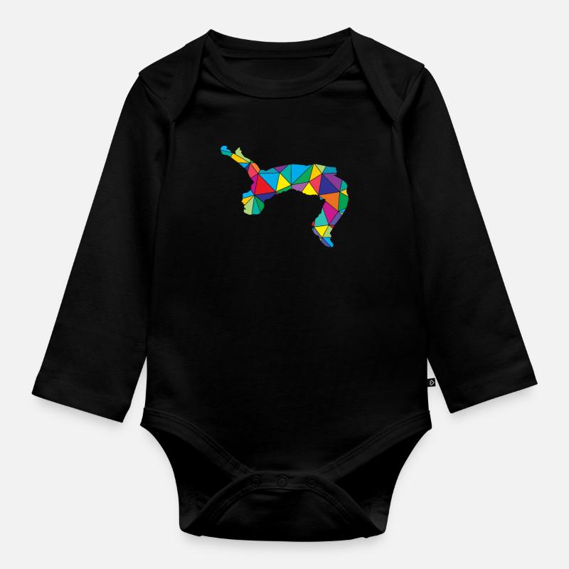 Freerunner Polygon Backflip - Baby Bio-Langarm-Body - Schwarz